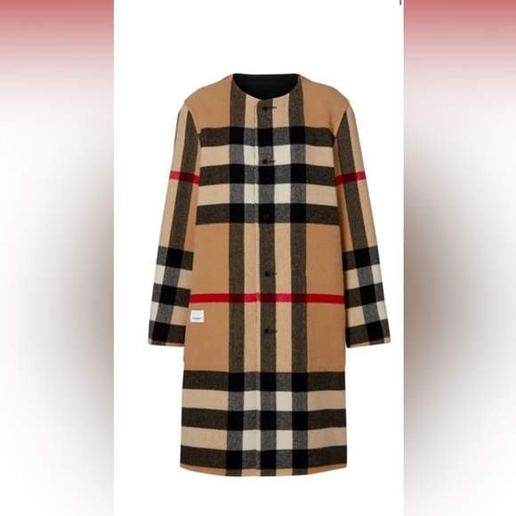 Burberry Women Tisbury Exploded Check Reversible
Wool Coat - Picture 3 of 13